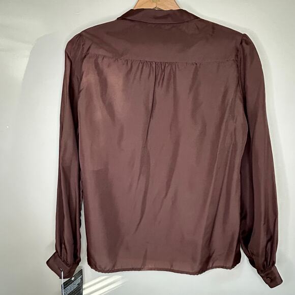 Vintage Lady Manhattan Sheer Brown Blouse NOS Deadstock Sz 10 M - Picture 7 of 13